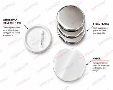 Circle Badge Raw Material – Pack of 100 | 58mm & 44mm Badge Blanks