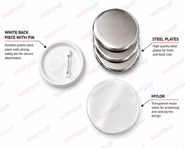 Circle Badge Raw Material – Pack of 100 | 58mm & 44mm Badge Blanks
