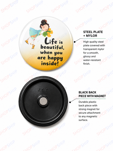 58mm round fridge magnet material with neodymium magnetic backing, pack of 100