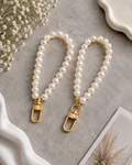 Pearl keychain chain with decorative pearl-bead strap, pack of 100