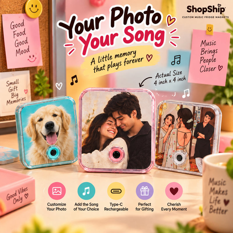 Custom Music Photo Fridge Magnet – Personalised with Your Photo & Song — ShopShip product image