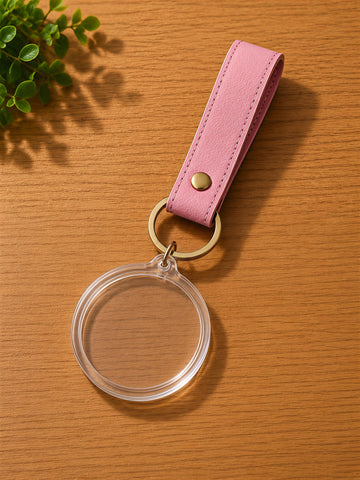 Circle Acrylic Keychain With Strap (Pack of 100)